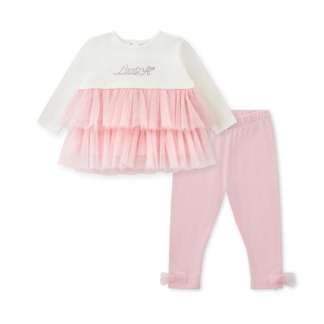 Picture of PRE ORDER Little A Baby Girls Cute As A Cupcake Kayla Tulle Legging Set - Pink Fairy
