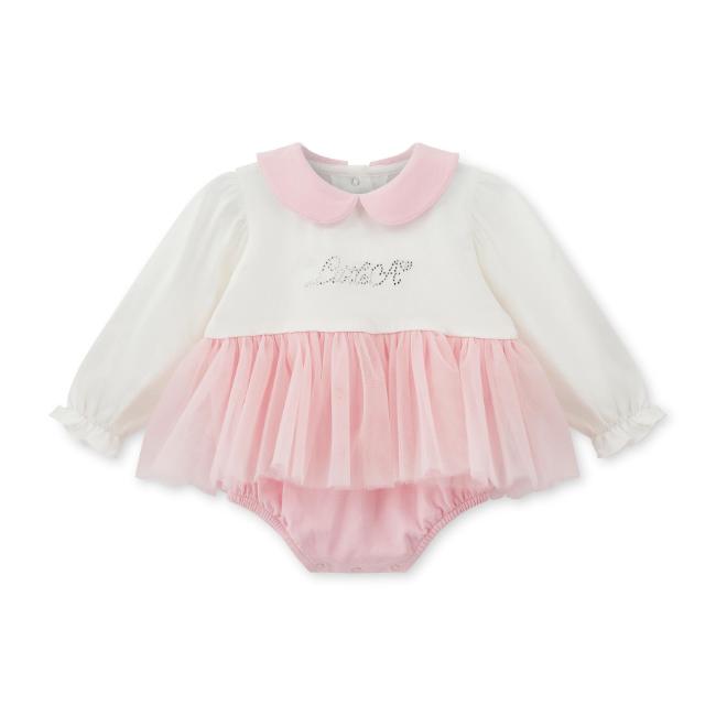 Picture of PRE ORDER Little A Baby Girls Cute As A Cupcake Kimberly Tulle Romper - Pink Fairy