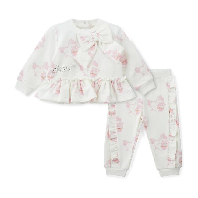 Picture of PRE ORDER Little A Baby Girls Cute As A Cupcake Jasmine Bow Frill Tracksuit - Snow White