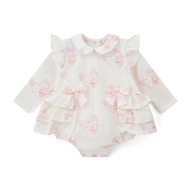 Picture of PRE ORDER Little A Baby Girls Cute As A Cupcake Journey Cupcake Print Romper - Snow White