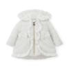 Picture of PRE ORDER Little A Baby Girls Cute As A Cupcake Kaia Heart Embroidery Puff Hooded Jacket - Snow White