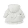 Picture of PRE ORDER Little A Baby Girls Cute As A Cupcake Kaia Heart Embroidery Puff Hooded Jacket - Snow White
