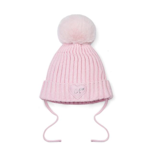 Picture of Little A Baby Girls Cute As A Cupcake Kamila Knitted Lurex Pom Pom Hat -  Pink Fairy