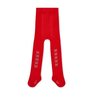 Picture of PRE ORDER Little A Baby Girls Little Bows Kamila Diamante Bow Tights - Vibrant Red