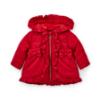 Picture of PRE ORDER Little A Baby Girls Little Bows Kaia Heart Embroidery Puff Hooded Jacket - Vibrant Red