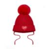 Picture of PRE ORDER Little A Baby Girls Little Bows Kamila Knitted Lurex Pom Pom Hat - Vibrant Red