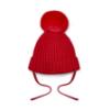Picture of PRE ORDER Little A Baby Girls Little Bows Kamila Knitted Lurex Pom Pom Hat - Vibrant Red