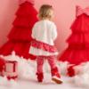 Picture of PRE ORDER Little A Baby Girls Little Bows Kiara Bow Check Legging Set - Snow White Red