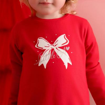 Picture of PRE ORDER Little A Baby Girls Little Bows Katrina Bow Frill Sweat Dress - Vibrant Red