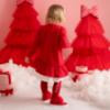 Picture of PRE ORDER Little A Baby Girls Little Bows Katrina Bow Frill Sweat Dress - Vibrant Red