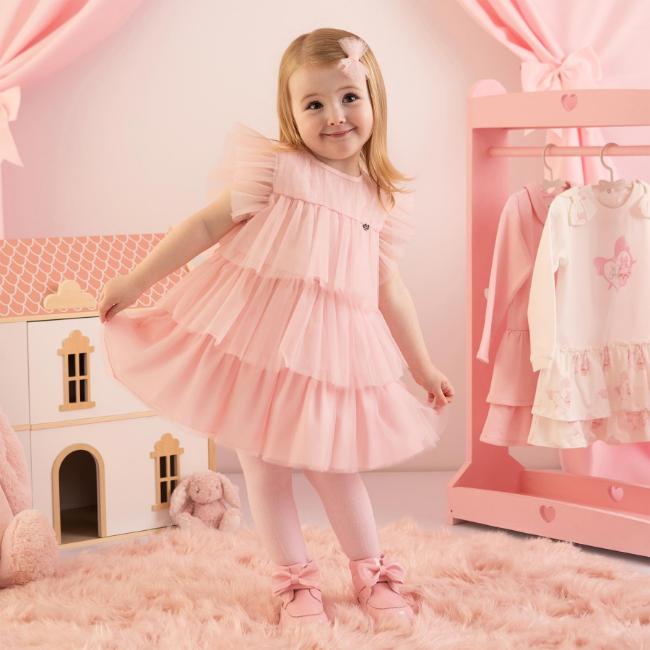 Picture of PRE ORDER Little A Baby Girls Cute As A Cupcake Khloe Tulle Frill Dress - Pink Fairy