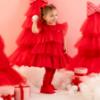 Picture of PRE ORDER Little A Baby Girls Little Bows Khloe Tulle Frill Dress - Vibrant Red