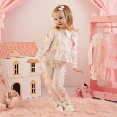 Picture of PRE ORDER Little A Baby Girls Cute As A Cupcake Jasmine Bow Frill Tracksuit - Snow White