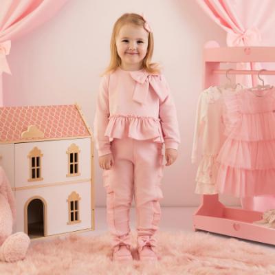 Picture of PRE ORDER Little A Baby Girls Cute As A Cupcake Jasmine Bow Frill Tracksuit - Pink Fairy