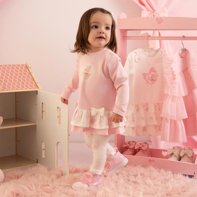 Picture of PRE ORDER Little A Baby Girls Cute As A Cupcake Jade Cupcake Print Legging Set - Pink Fairy