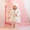 Picture of PRE ORDER Little A Baby Girls Cute As A Cupcake Kaia Heart Embroidery Puff Hooded Jacket - Snow White
