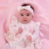 Picture of PRE ORDER Little A Baby Girls Cute As A Cupcake Katalina Bow Headband - Snow White