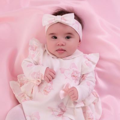 Picture of PRE ORDER Little A Baby Girls Cute As A Cupcake Katalina Bow Headband - Snow White