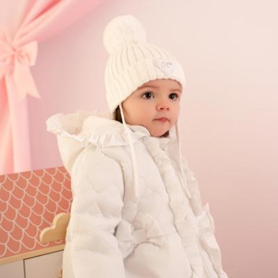 Picture of PRE ORDER Little A Baby Girls Cute As A Cupcake Kamila Knitted Lurex Pom Pom Hat -  Snow White