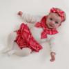 Picture of PRE ORDER Little A Baby Girls Little Bows Katy Check Jam Pant Set - Snow White Red