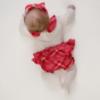 Picture of PRE ORDER Little A Baby Girls Little Bows Katy Check Jam Pant Set - Snow White Red