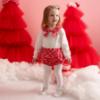 Picture of PRE ORDER Little A Baby Girls Little Bows Katy Check Jam Pant Set - Snow White Red