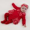 Picture of PRE ORDER Little A Baby Girls Little Bows Katalina Check Bow Headband - Vibrant Red