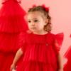 Picture of PRE ORDER Little A Baby Girls Little Bows Kaylee Tulle Bow Hairclips x 2 - Vibrant Red