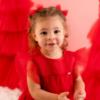 Picture of PRE ORDER Little A Baby Girls Little Bows Kaylee Tulle Bow Hairclips x 2 - Vibrant Red