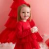 Picture of PRE ORDER Little A Baby Girls Little Bows Kaylee Tulle Bow Hairclips x 2 - Vibrant Red