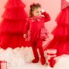 Picture of PRE ORDER Little A Baby Girls Little Bows Kacey Check Frill Romper - Vibrant Red