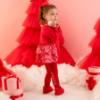 Picture of PRE ORDER Little A Baby Girls Little Bows Kacey Check Frill Romper - Vibrant Red