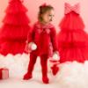 Picture of PRE ORDER Little A Baby Girls Little Bows Kacey Check Frill Romper - Vibrant Red