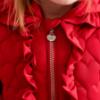 Picture of PRE ORDER Little A Baby Girls Little Bows Kaia Heart Embroidery Puff Hooded Jacket - Vibrant Red