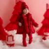 Picture of PRE ORDER Little A Baby Girls Little Bows Kaia Heart Embroidery Puff Hooded Jacket - Vibrant Red
