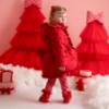 Picture of PRE ORDER Little A Baby Girls Little Bows Kaia Heart Embroidery Puff Hooded Jacket - Vibrant Red