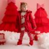 Picture of PRE ORDER Little A Baby Girls Little Bows Kaia Heart Embroidery Puff Hooded Jacket - Vibrant Red