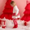 Picture of PRE ORDER Little A Baby Girls Little Bows Kiara Bow Check Legging Set - Snow White Red