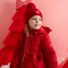 Picture of Little A Baby Girls Little Bows Kamila Knitted Lurex Pom Pom Hat - Vibrant Red