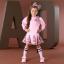 Picture of PRE ORDER A Dee Initial Icon Maisie Initial Print Bow Dress - Pink Fairy