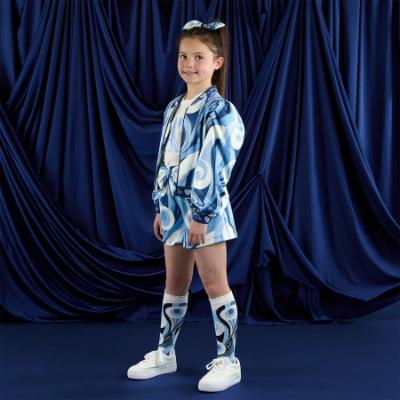 Picture of PRE ORDER A Dee Twilight Twirls Lizzy Swirl Print Bomber - Powder Blue