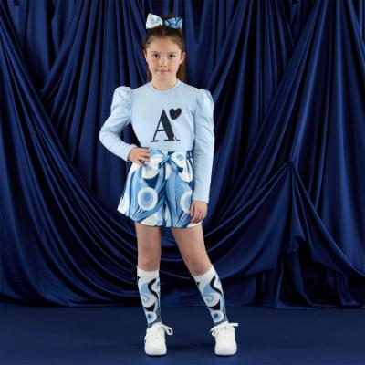 Picture of A Dee Twilight Twirls Nova Swirl Print Short Set X 2 - Powder Blue