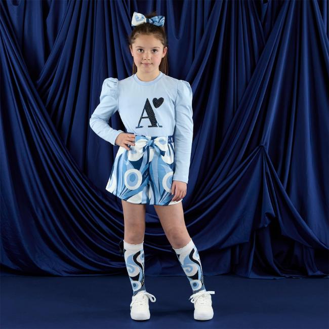 Picture of A Dee Twilight Twirls Nova Swirl Print Short Set X 2 - Powder Blue