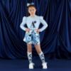 Picture of PRE ORDER A Dee Twilight Twirls Nova Swirl Print Short Set X 2 - Powder Blue