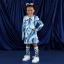 Picture of A Dee Twilight Twirls Nora Swirl Print Jersey Dress - Powder Blue