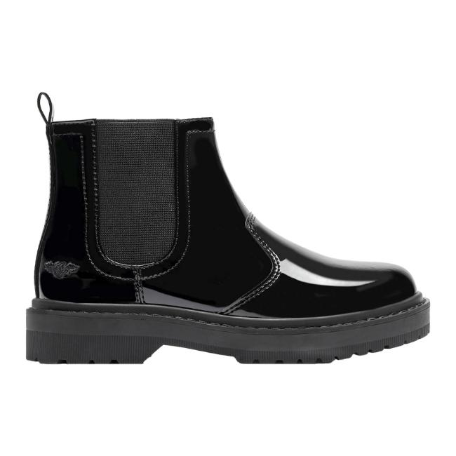 Picture of Lelli Kelly Ruth Girls School Dealer Ankle Boot Inside Zip Chunky Sole - Black Patent