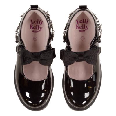 Picture of Lelli Kelly Isabella With Detachable Butterflies Friendship Bracelet School Shoe - Black Patent