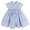 Picture of Sarah Louise Girls Smocked Bodice Puff Sleeve Dress - Pale Blue