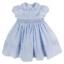 Picture of Sarah Louise Girls Smocked Bodice Puff Sleeve Dress - Pale Blue