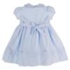 Picture of Sarah Louise Girls Smocked Bodice Puff Sleeve Dress - Pale Blue